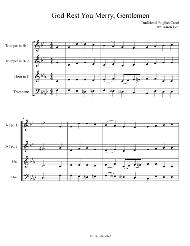 God Rest You Merry, Gentlemen (a chorale for brass quartet) (arr. Aaron Lee)