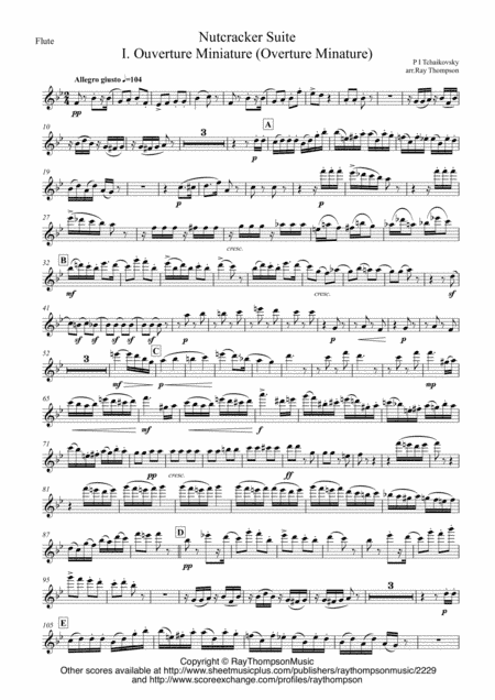 Tchaikovsky: Casse-Noisette: Nutcracker Suite (Complete) (Parts only) - wind quintet (arr. Ray Thompson)