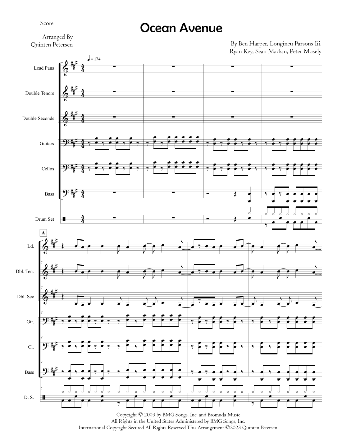 Ocean Avenue (arr. Quinten Petersen)