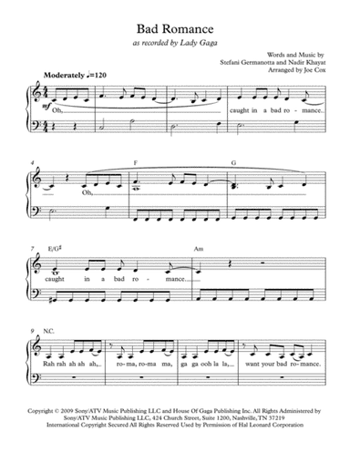Bad Romance (arr. Joe Cox)