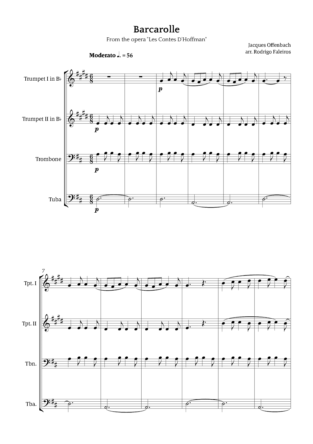 Barcarolle - Belle Nuit, O Nuit D'Amour (arr. Rodrigo Faleiros)