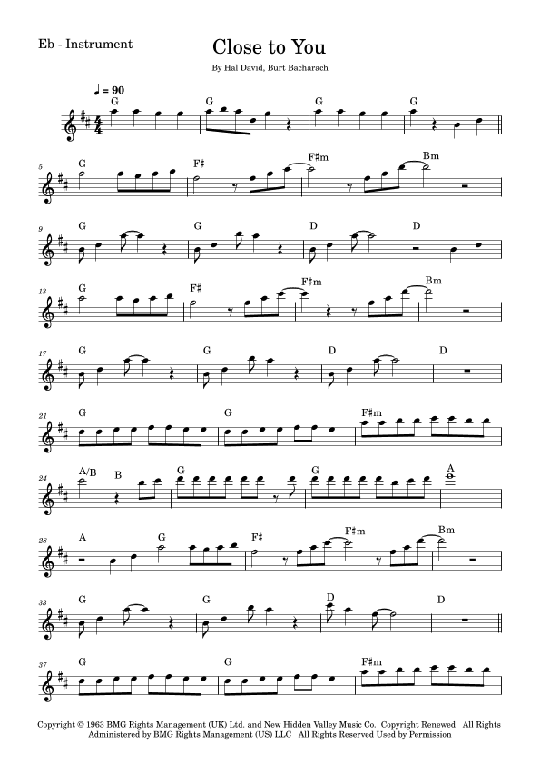 (they Long To Be) Close To You (arr. Fabio Eduardo de Oliveira)