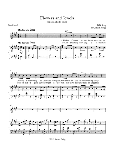 Flowers and Jewels (for solo child's voice) (arr. Jordan Grigg)
