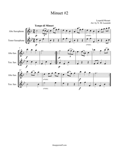 Minuet #2 (arr. Nick Lacanski)