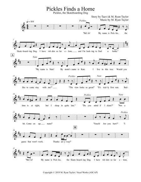 Pickles, the Skateboarding Dog, Finds a Home : a mini-musical for Unison Choir and Minus Track
