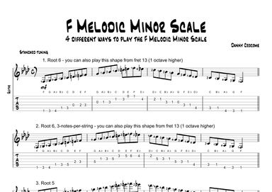 F Melodic Minor Scale (4 Ways to Play)
