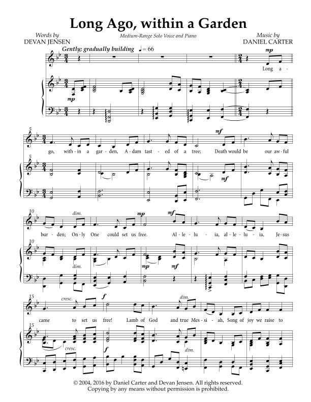 Long Ago, within a Garden—Medium-Range Vocal Solo and Piano