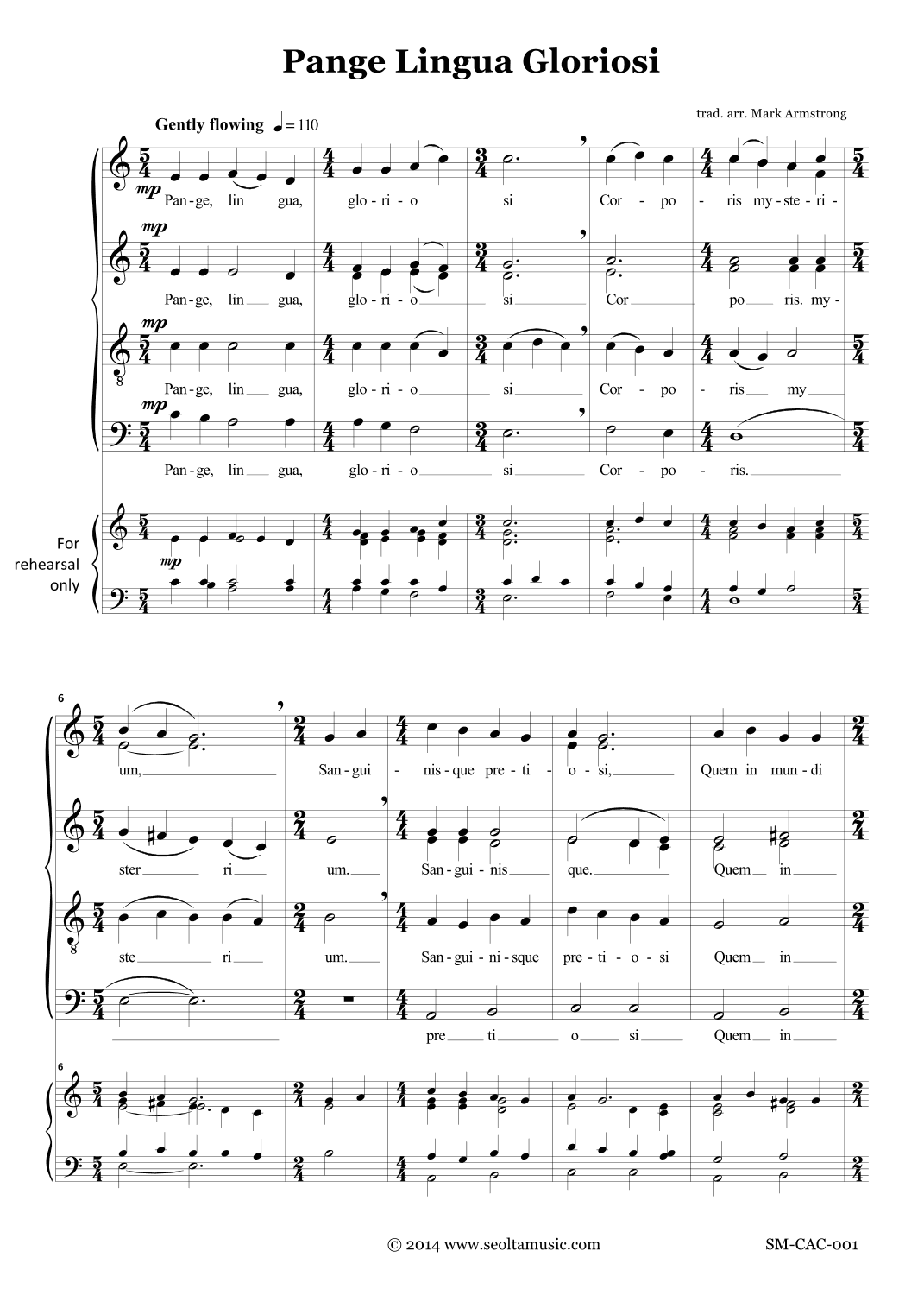 Pange Lingua Gloriosa (arr. Mark Armstrong)