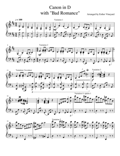 Bad Romance (arr. Esther Vineyard)