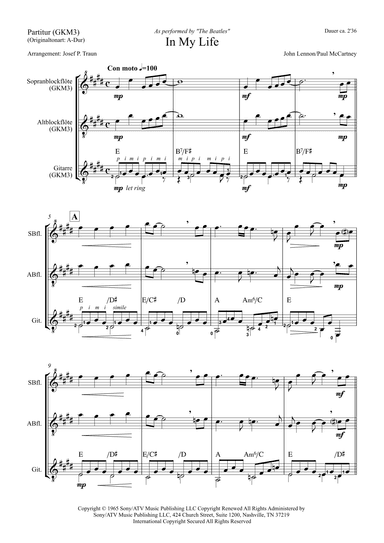 In My Life (arr. Josef Peter Traun)