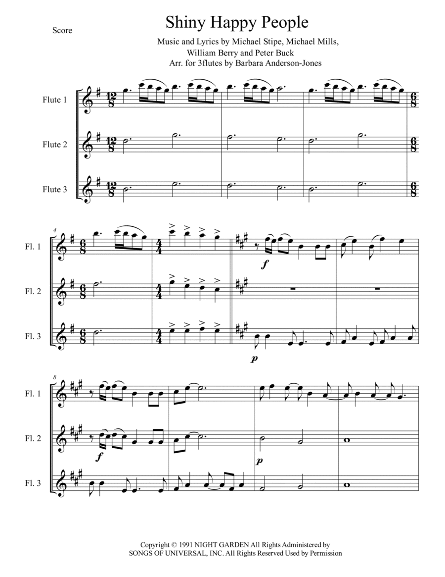 Shiny Happy People (arr. Barbara Anderson-Jones)