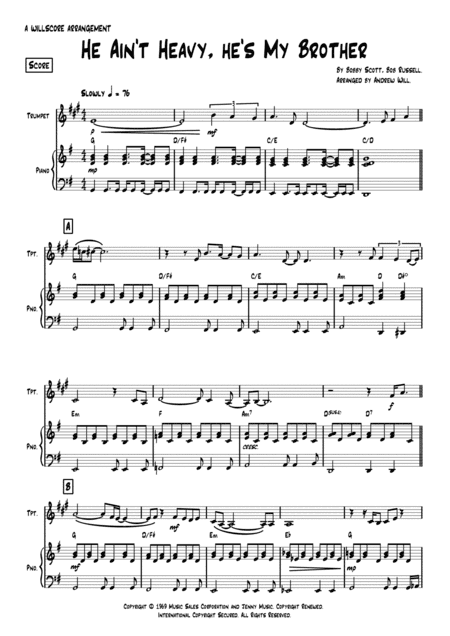 He Ain't Heavy, He's My Brother (arr. Andrew Will)