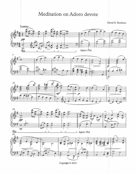 Meditation on Adoro devote (arr. David E. Boelzner)