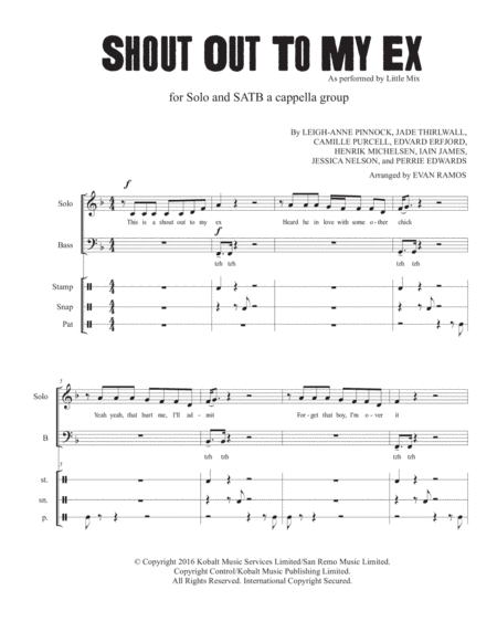Shout Out To My Ex (arr. Evan Ramos)