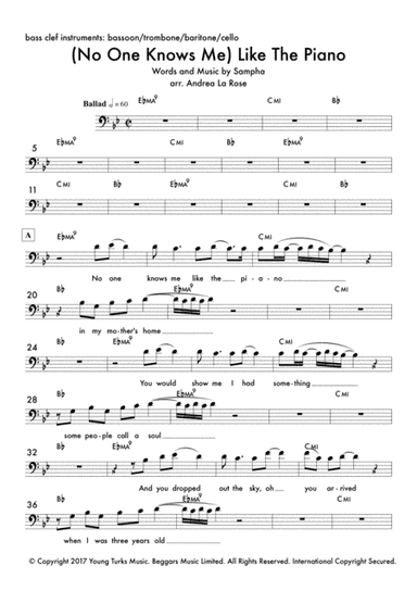 (no One Knows Me) Like The Piano (arr. Andrea La Rose)