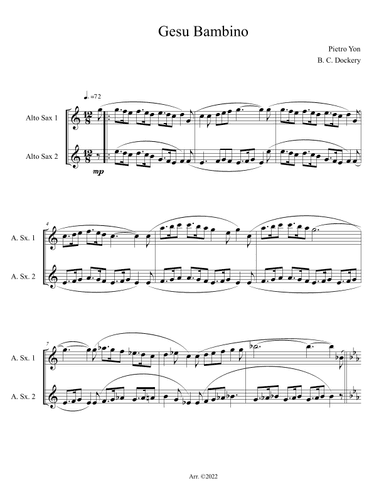 Gesu Bambino (Alto Sax Duet) (arr. B. C. Dockery)