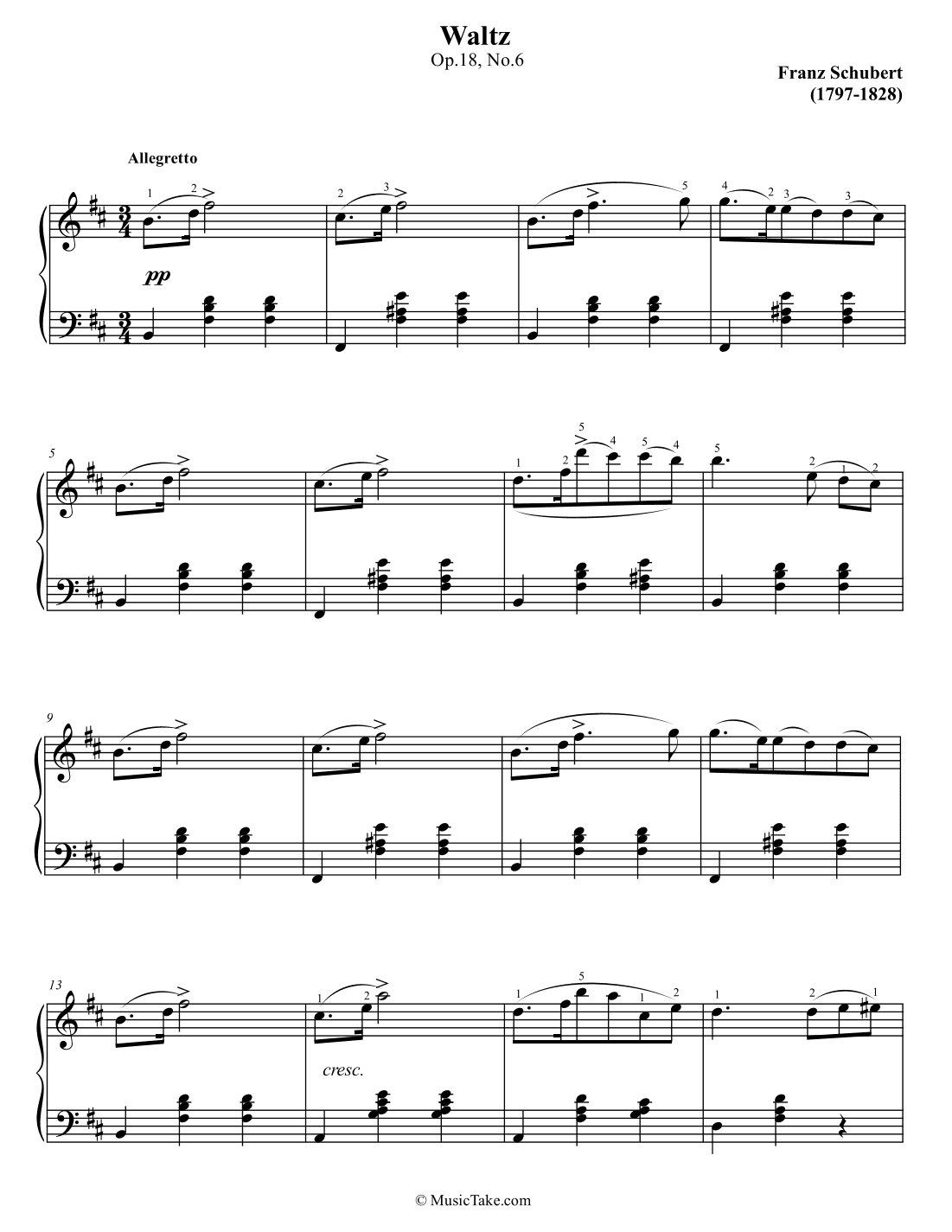 Schubert Waltz in B minor Op.18a No.6 (arr. Ben Choupak)