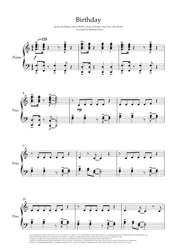 Birthday (arr. Matthew pyeon)