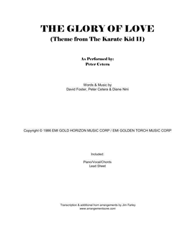 Glory Of Love (arr. Jim Farley www.arrangementsone.com)