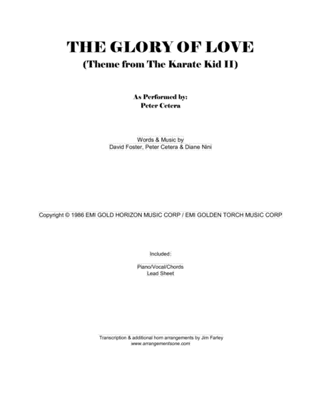 Glory Of Love (arr. Jim Farley www.arrangementsone.com)