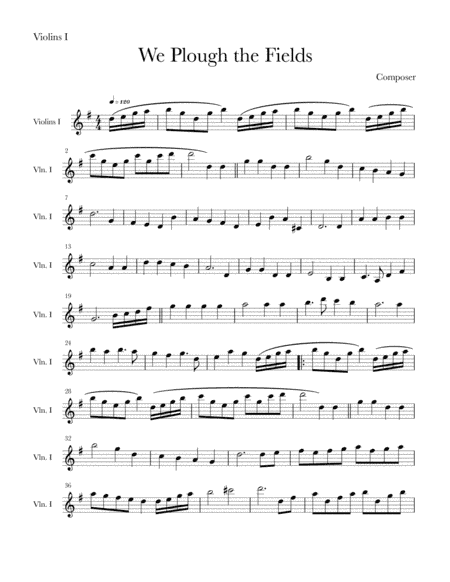 Thanksgiving Song (we Plough The Fields) (arr. S McLoughlin)