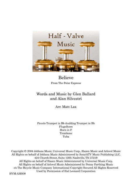 Believe (arr. Matthew Lax)