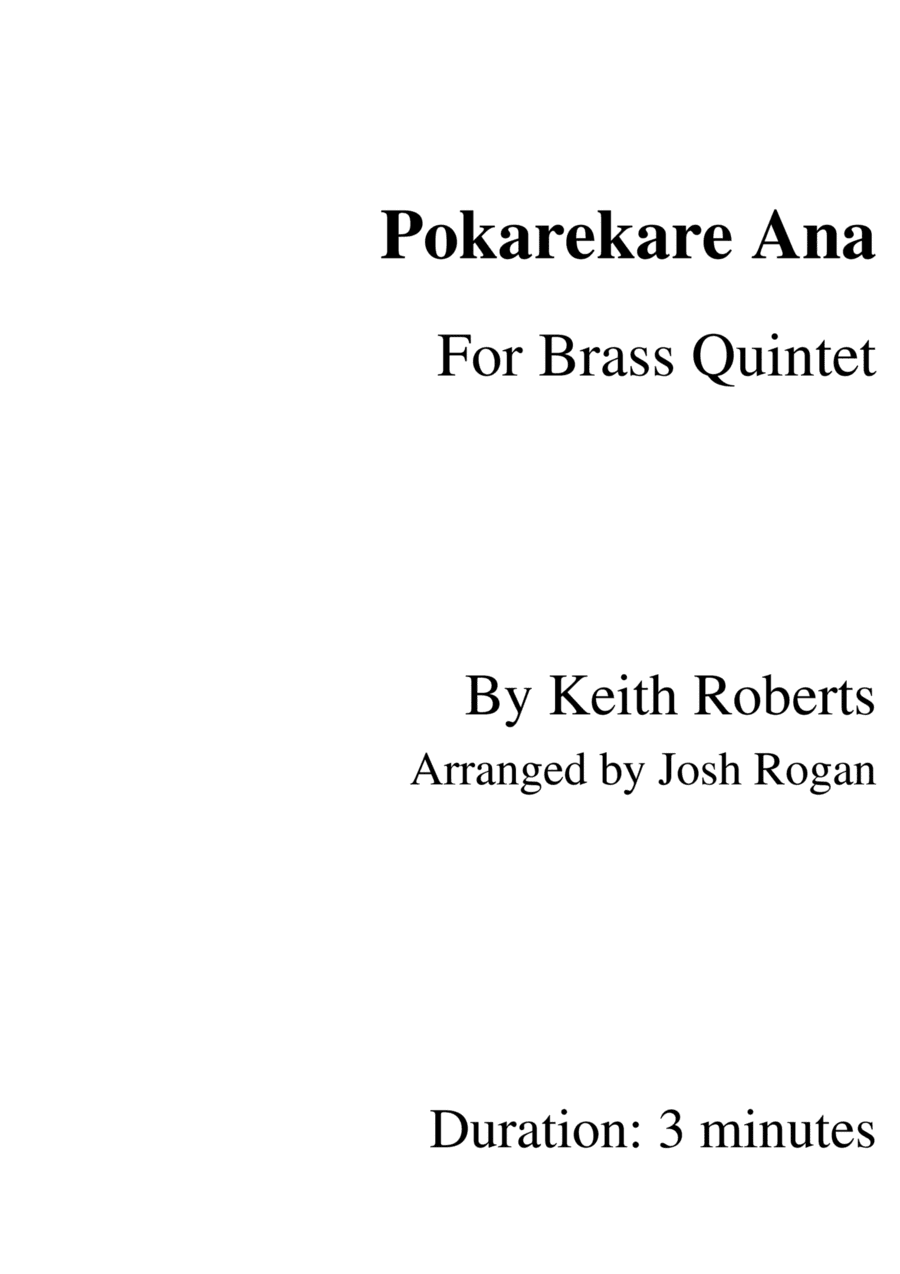 Pokarekare Ana- For Brass Quintet, arr. Josh Rogan (arr. Josh Rogan)