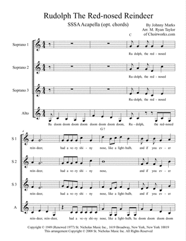 Rudolph The Red-nosed Reindeer (arr. M. Ryan Taylor)