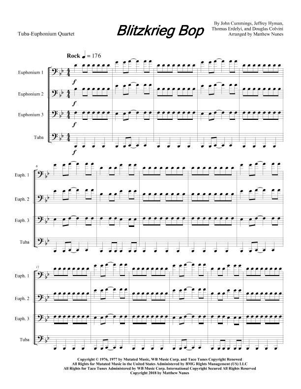Blitzkrieg Bop (arr. Matthew Nunes)