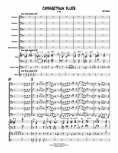 Cabbagetown Blues for Trombone Sextet and Rhythm section