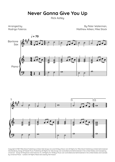 Never Gonna Give You Up (arr. Rodrigo Faleiros)