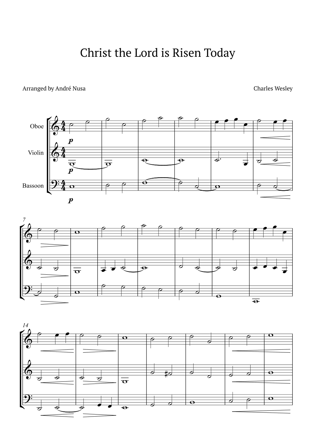 Christ the Lord is Risen Today (arr. André Nusa)