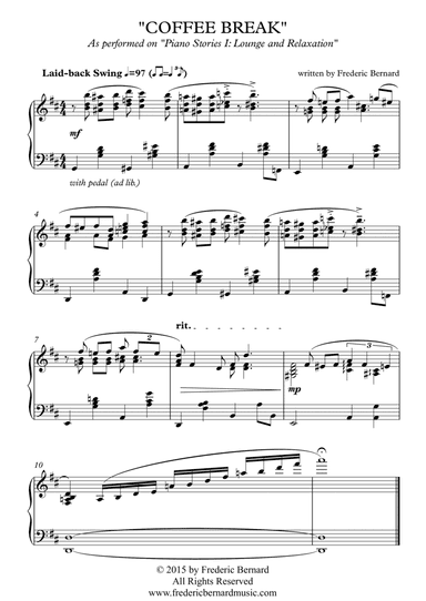 Coffee Break (Café Style Piano Solo - Easy)