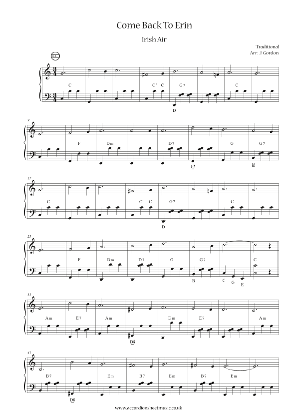 Come Back To Erin (arr. Julia Gordon)