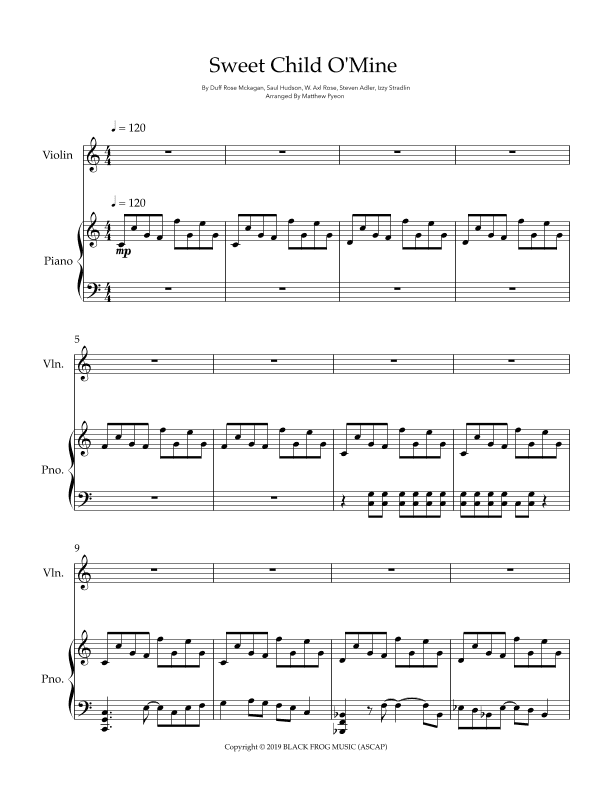 Sweet Child O' Mine (arr. Matthew pyeon)