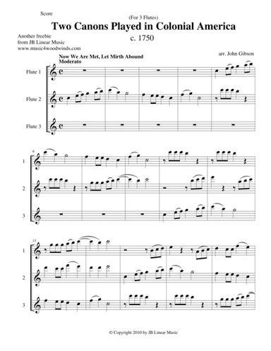 Two Canons Played in Colonial America - flute trio (arr. John Gibson)