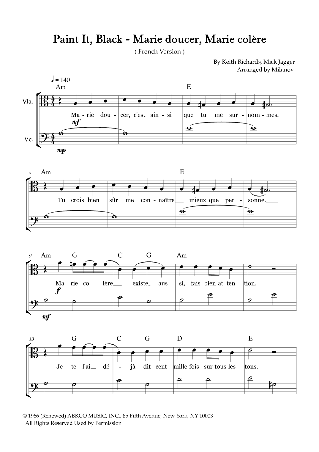 Paint It, Black (arr. Milanov)