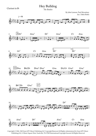 Hey Bulldog (arr. Fabio Britto)