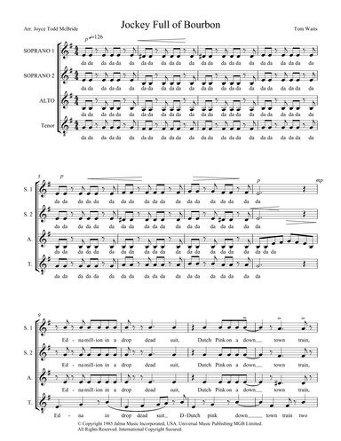 Jockey Full Of Bourbon (arr. Joyce Todd McBride)
