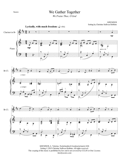 We Gather Together (We Praise Thee, O God) (arr. Christine Sullivan Robbins)
