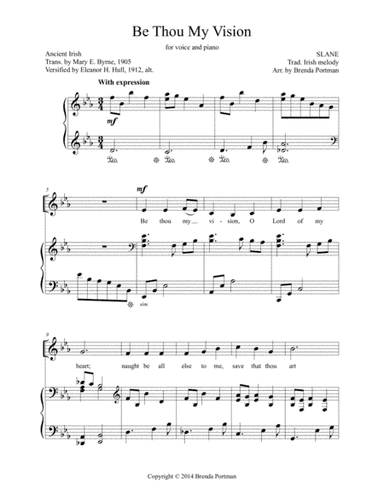 Be Thou My Vision (SLANE), Medium Voice (arr. Brenda Portman)