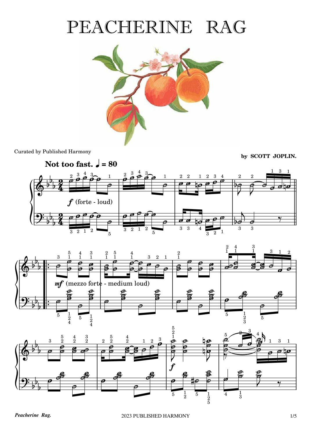 Peacherine Rag (arr. Published Harmony)
