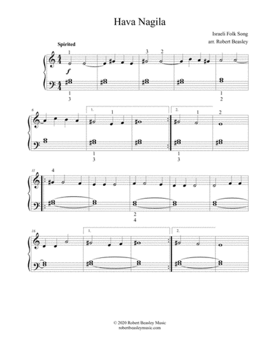 Hava Nagila (easy piano) (arr. Robert Beasley)