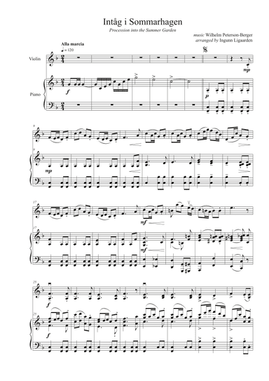 Intåg i Sommarhagen - violin & piano (arr. Ingunn Ligaarden)