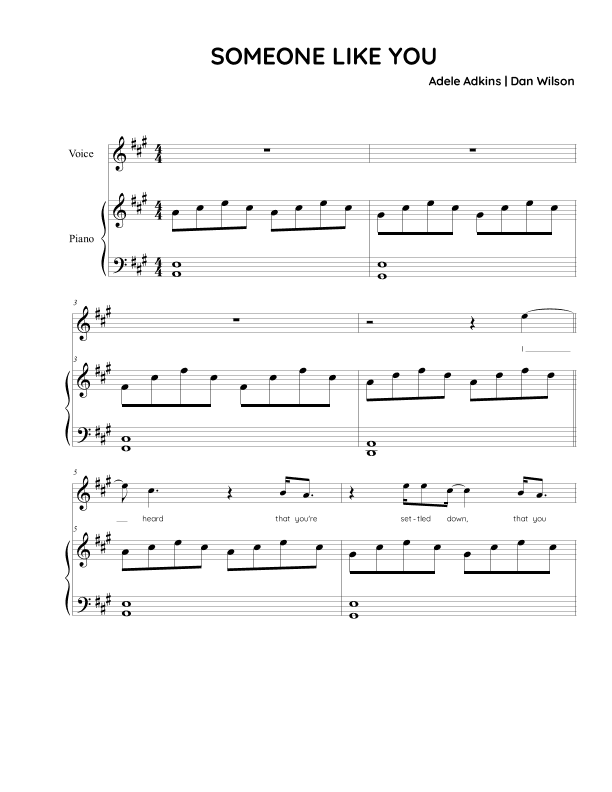Someone Like You (arr. Fake book Guy)
