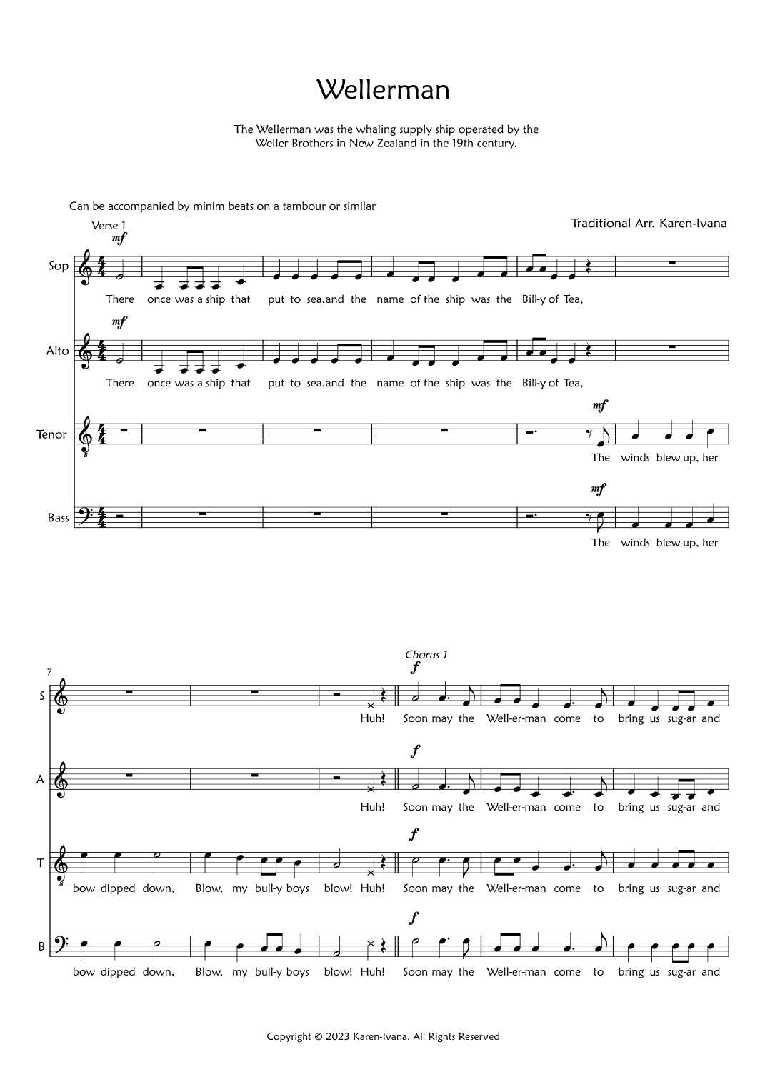 Wellerman (arr. Karen Ivana)