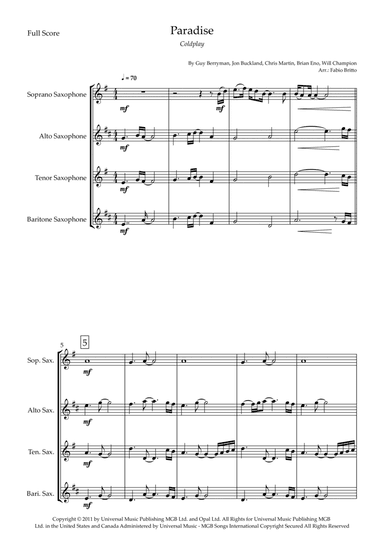Paradise (arr. Fabio Britto)