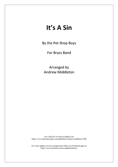 It's A Sin (arr. Andrew Middleton)