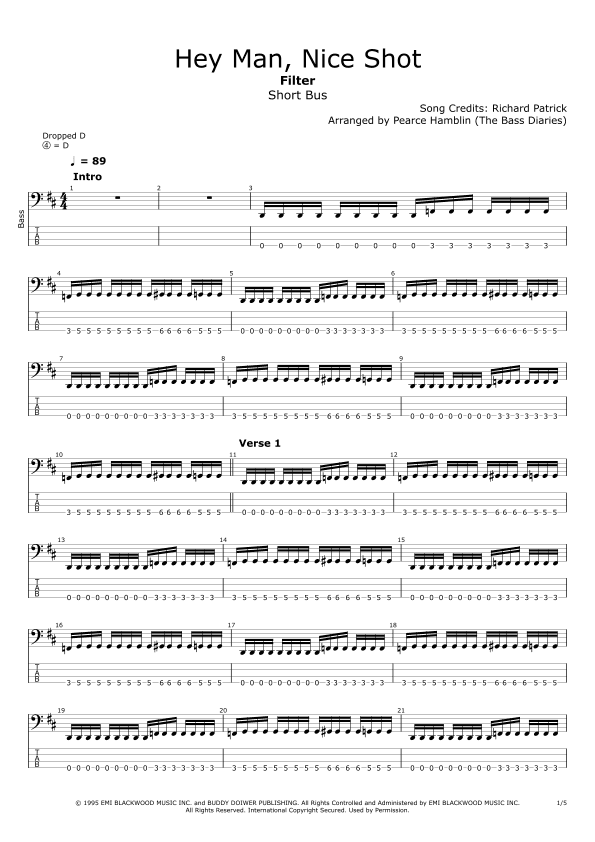 Hey Man Nice Shot (arr. The Bass Diaries)