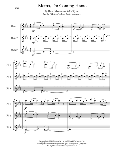 Mama, I'm Coming Home - Score Only (arr. Barbara Anderson-Jones)